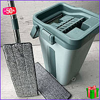 Набір для миття підлог, Багатофункціональна диво швабра стрічка з мікрофіброю та відро з віджиманням Easy Mop