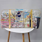 Прозора сумка в пологовий будинок EXTRA BIG XXL з посиленим кантом 65*35*30 см BST Бежевий, фото 2