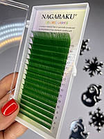 Зеленые ресницы "Nagaraku микс С/0,07 (7-15 мм)