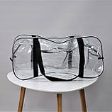Прозора сумка в пологовий будинок BIG XL з посиленим кантом 50*23*32 BST Чорний, фото 3