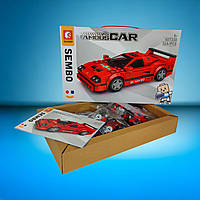 Конструктор гоночная машинка Феррари, автоконструктор для мальчика, 318 деталей