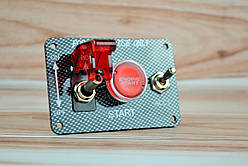 Блок перемикачів 2-тумблера, Кнопка пуск двигуна 12в.