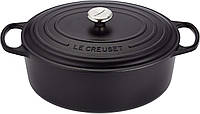 Овальная чугунная кастрюля Le Creuset Signature с крышкой, диаметр 35 см, подходит для всех плит и индукции, о