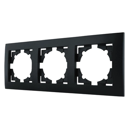 Рамка 3-місна Marshel Ideal чорна FI-3-B, фото 2