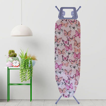 Змінний чохол на прасувальну дошку BigPrize #10 Butterflies on pink на поролоновій основі універсальний 132х48 см, фото 1