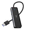 Хаб USB3.0 DM CHB070 4 USB пластиковий USB-A 20 см Чорний, фото 3