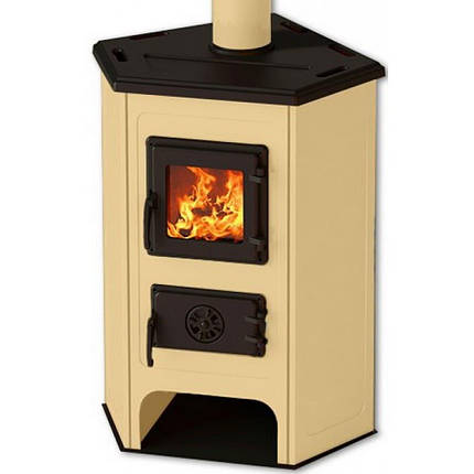 Чавунна піч MBS CORNER бежева на дровах, фото 1