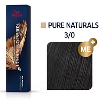 Краска для волос Wella Professionals Koleston Perfect ME+ Pure Naturals 3/0 (dunkelbraun) 60мл