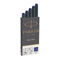 Картриджи Parker Quink для заправки перьвых ручек (5 шт, цвет чернил синий) 11 410BLU