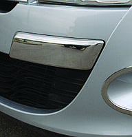 Renault Megane III 2008-2011 Накладки на передний бампер (нерж) TSR Защитные хром накладки на бампер Рено
