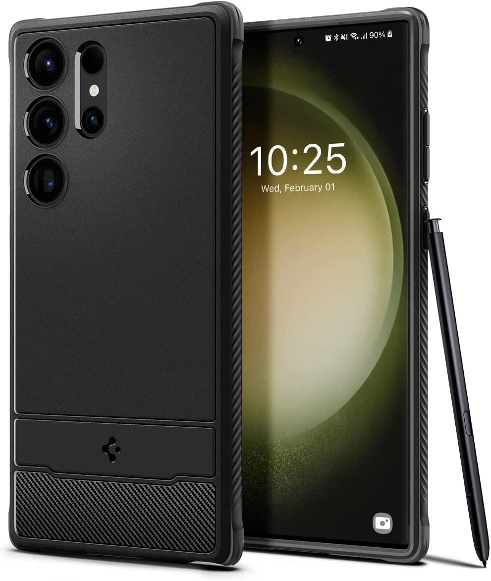 Чохол Spigen для Samsung Galaxy S23 Ultra - Rugged Armor, Matte Black (ACS05613)