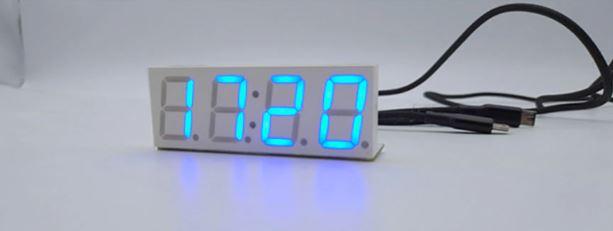 Модуль цифрового годинник XY-WBT з 4-значним дисплеєм, Wi-Fi, 12/24 години Bluetooth DIY(Blue)