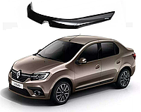 Дефлектор капота мухобойка на Renault Logan / Logan MCV / Sandero 2013-2023 (Рено Логан) EuroCap