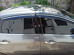 Вітровики з хромом для Ford Focus III 2011-2017 Полікарбонат (4 шт)