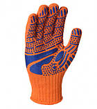 794 Рукавички трикотажні робочі помаранчеві з пвх "Долоня" Стандарт 7 клас, фото 2