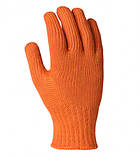 794 Рукавички трикотажні робочі помаранчеві з пвх "Долоня" Стандарт 7 клас, фото 3