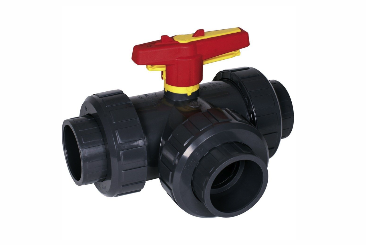 Кран кульовий триходовий Praher S4 Т-Port d32 мм