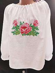 Вишиванка дитяча для дівчинки Рожеві маки