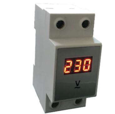 Вольтметр AC 110-400 В на дин рейку (червоні цифри)
