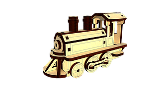 Деревяний конструктор поїзд потяг локомотив