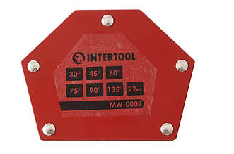 Магнітний тримач для зварювання Intertool MW-0002, 22 кг, трапеція, 115×90×17 мм, кути 30°-135°