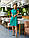 Плаття літнє із льона під пояс, арт. 357, зелене, фото 5