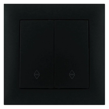 Вимикач Marshel Ideal 2-клавішний прохідний чорний VS10-305-B, фото 1