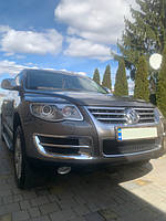 Volkswagen Touareg 2008-2011 Хром на фары вокруг TSR Накладки на фонари Фольксваген Туарег