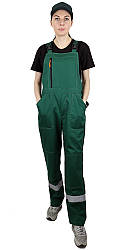 Літній робочий напівкомбінезон жіночий "Марічка" (зелений) 100% бавовна