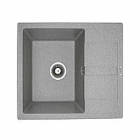 Гранітна мийка для кухні Platinum 5851 ARIA матова Сіра