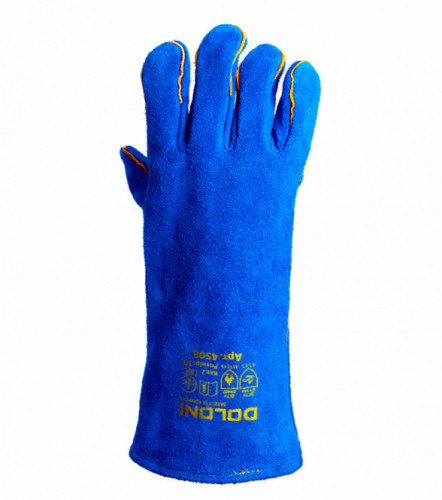 4508 Краги зварювальні з підкладкою, синій спилок, розмір 10, фото 1