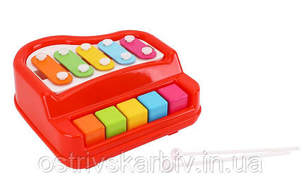 Музична іграшка Ксилофон-фортепіано, ТехноК 8201, для дітей від 2 років, Павунок-малюка