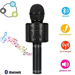 Дитячий музичний мікрофон Bluetooth С 48340 Бездротової мікрофон караоке Чорний