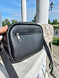 ЧОРНА — стильна якісна невелика стьобана крос-боді сумочка на блискавці (Луцьк, 742), фото 3