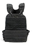 Плитоноска жилет тактичний MOLLE швидке скидання чорна, фото 6