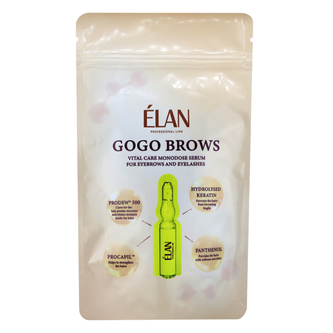 Сироватка для догляду за бровами та віями у монодозах GOGO BROWS, 10шт монодоз по 1 мл