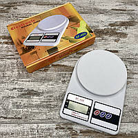 Электронные кухонные весы SF-400 с дисплеем до 7 кг + Батарейки. Весы для кухни компактные.