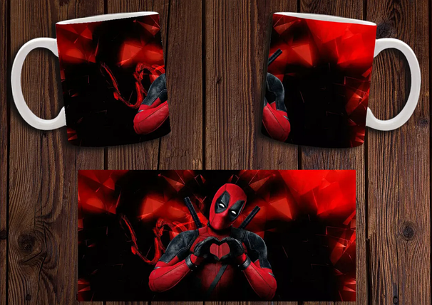 Чашка біла керамічна з принтом Deadpool "Дедпул" ABC, фото 1