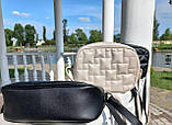 ЧОРНА — стильна якісна невелика стьобана крос-боді сумочка на блискавці (Луцьк, 759), фото 7