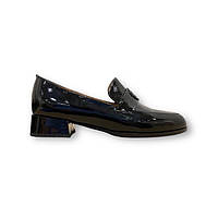 Женские лакированные туфли слиперы на широком каблуке P936-K440-N425A Brokolli 2535