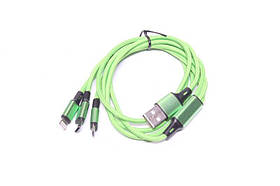 Кабель 3 в 1, USB MicroUSB+TypeC+Lightning, 1м , арт.ARM-MC001