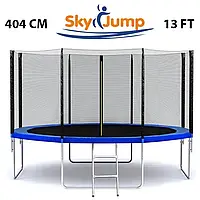 Батут детский с защитной сеткой и лестницей SkyJump 404 см, Батуты для дома дачи и улицы SHOPIK