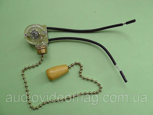 Вимикач для бра, світильників з ланцюжком, колір - золото, фото 1