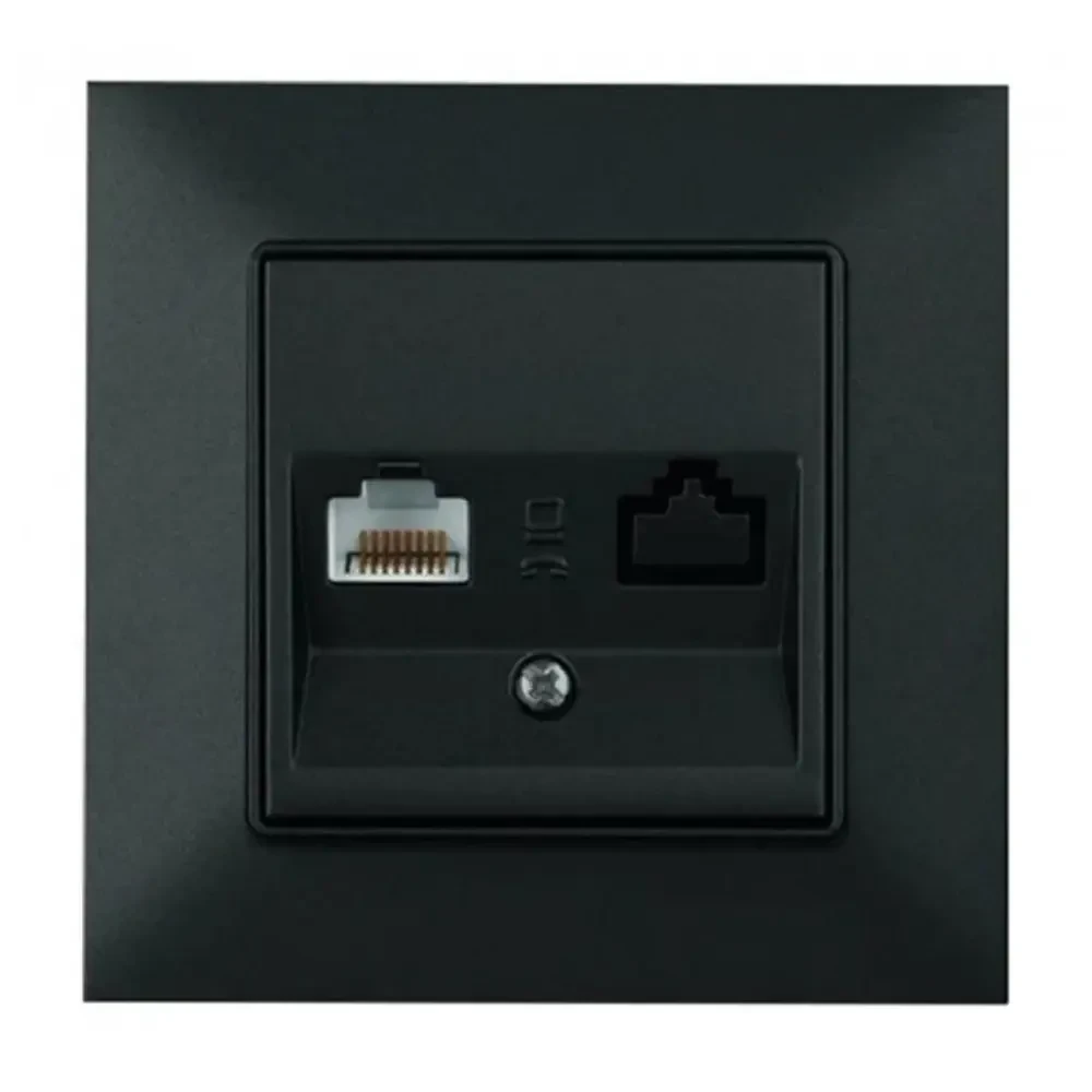 Panasonic Arkedia Slim WNTC0404-2BL Розетка комп'ютерна RJ45 CAT5e чорна, фото 1