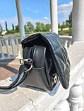 ЧОРНА —  якісна стьобана молодіжна крос-боді сумочка на блискавці під клапаном (Луцьк, 745), фото 4