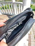 ЧОРНА —  якісна стьобана молодіжна крос-боді сумочка на блискавці під клапаном (Луцьк, 745), фото 8