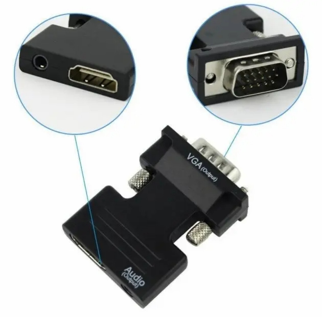 Купить Переходник HDMI VGA для передачи видео и аудио сигнала / Черный ...
