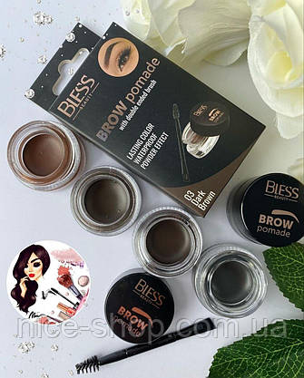 Помадка для брів Bless Brow Pomade № 01, з пензлем, фото 5