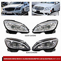 Mercedes W204 2007-2011 Оптика LED (позрачная) TSR Передние фары Мерседес Бенц C-Клас W204