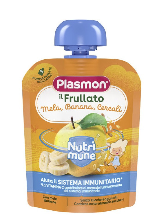 Nutrimune Пюре з яблук, бананів зі злаками Plasmon 85г